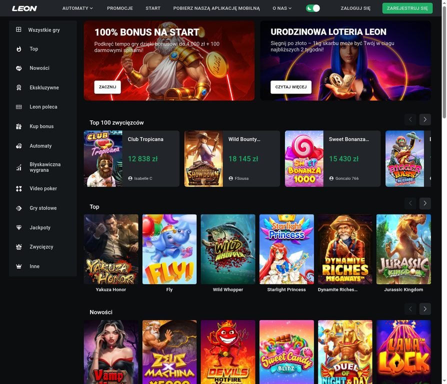 LeonBet live poker lobby